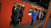 Overcrowded commuter trains are a common sight in Japan.