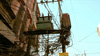 A electricity transformer riddled with katiyas